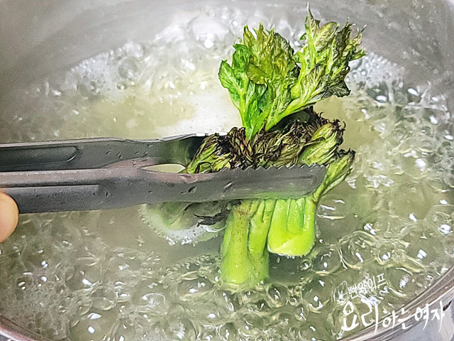 タラの芽をゆでる — 手順の写真 1