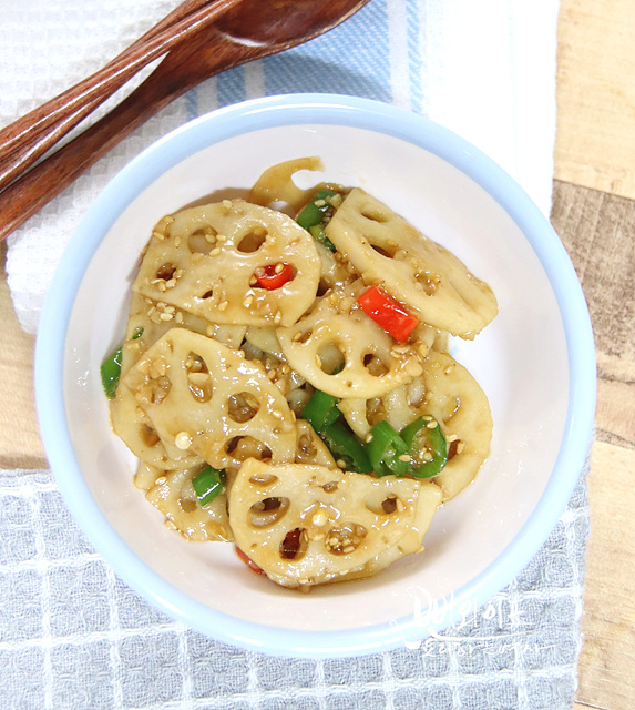 Crisp and Clean Yeongeun Jorim (Braised Lotus Root) — finished dish
