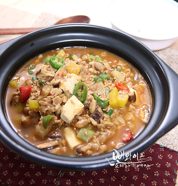 Rich Cheonggukjang (Fermented Soybean Stew) with Shiitake — finished dish