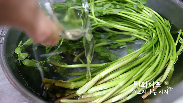 Wash the water dropwort — step photo 1