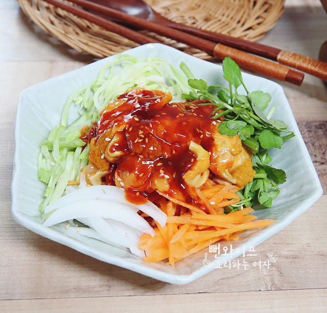 Fragrant Meongge Bibimbap (Sea Squirt Rice Bowl) — finished dish