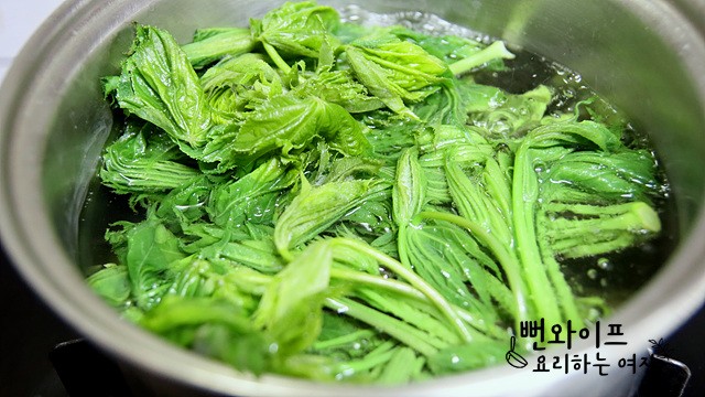 Blanch the prickly castor oil tree shoots — step photo 1