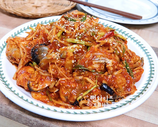 Spicy Agwi Jjim (Braised Spicy Anglerfish) — finished dish