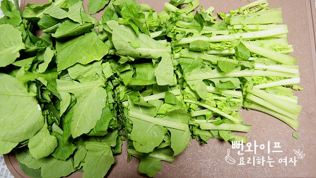Trim the young summer radish and eolgari cabbage — step photo 2