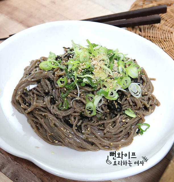 Flavorful Deulgireum Makguksu (Perilla Oil Buckwheat Noodles) — finished dish