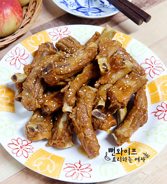 Tender Deunggalbi Jjim (Braised Pork Ribs) — finished dish