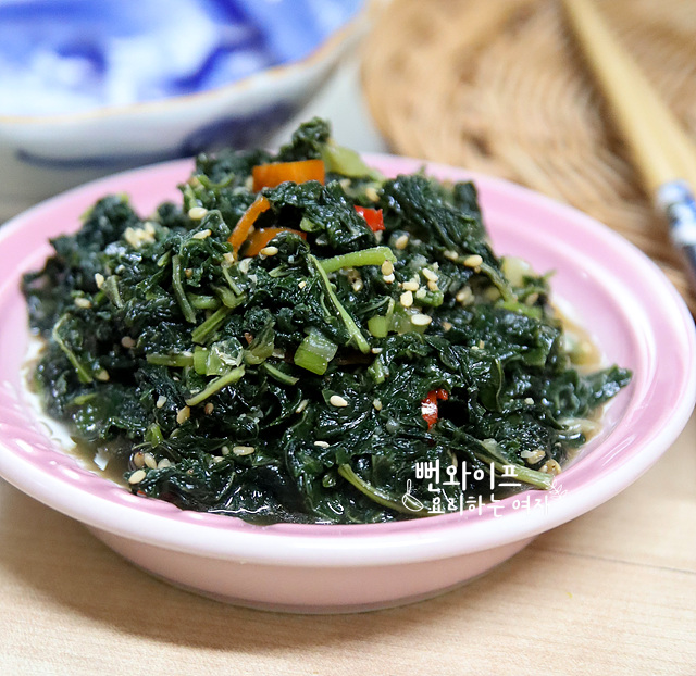 Tender Kkaennip Sun Bokkeum (Stir-Fried Perilla Sprout Greens) — finished dish