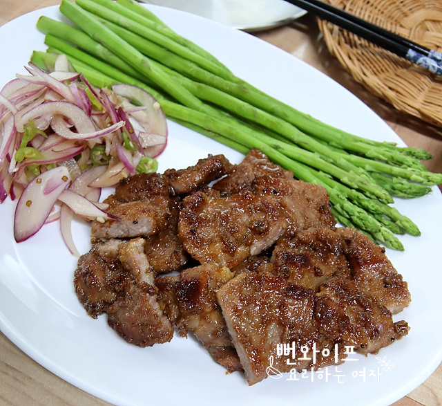 Sweet and Salty Grilled Pork Collar — finished dish