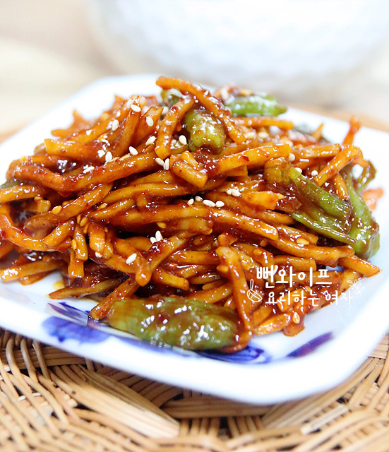 Tender Jinmichae Bokkeum (Stir-Fried Dried Squid) — finished dish