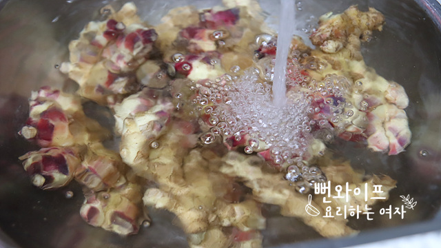 Sơ chế gừng — ảnh các bước 1